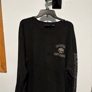 Harley-Davidson Black Long Sleeve Tee with Skull Design